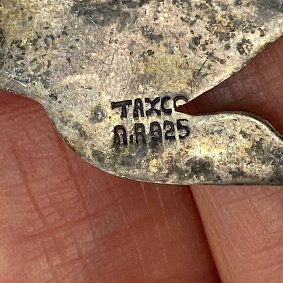 Taxco Alpaca 925 Sterling Silver Fish Brooch Pin Abalone Inlay Made in Mexico - Picture 5 of 7